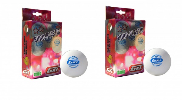 GKI Euro Plastic 40+ Table Tennis Ball, Pack of 12 (White)