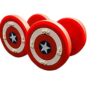 SGF Captain America Bouncer Dumbbells | Round Rubber Coated Home Gym and Professional Use Dumbbells 10 KG Pair with Free Gym Gloves - Image 3