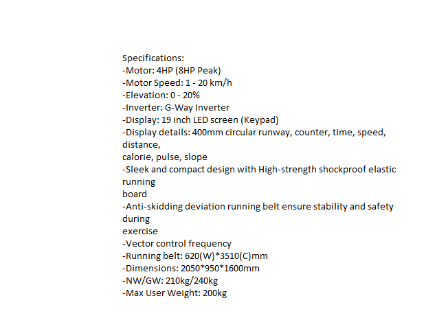 ECT-109 Commercial Treadmill